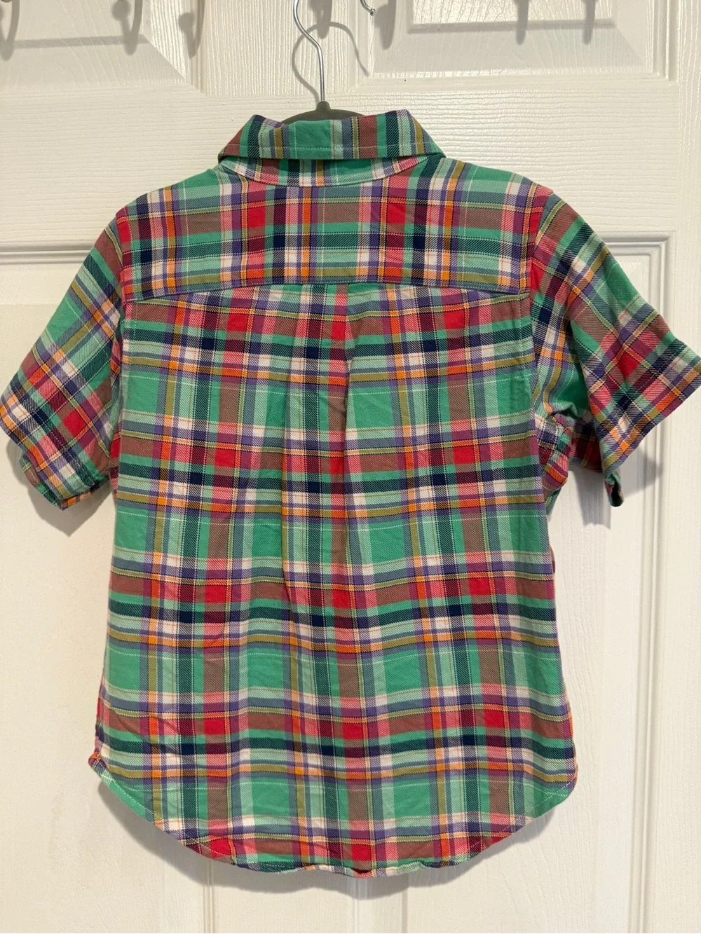 Ralph Lauren Boys Plaid Button Down Shirt Green Red 4T